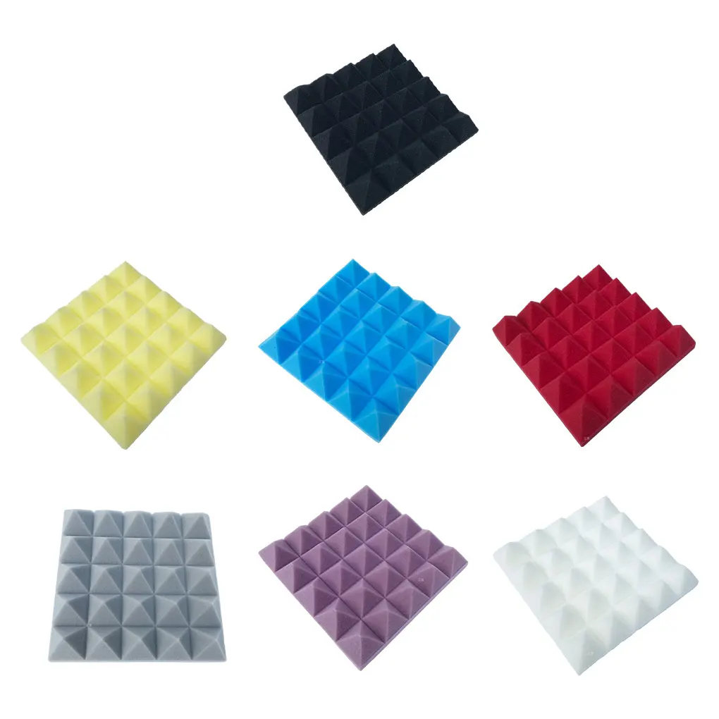 

12 Pieces Acoustic Soundproof Foam Replacement Square Solid Color Antiflaming Home Pad Mat Cushion Accessories