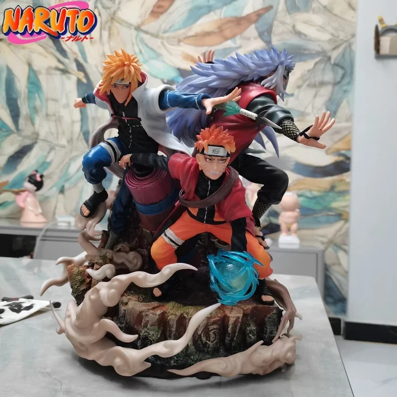 

Naruto Shippuden Anime Model Namikaze Figme Minato JIRAIYA Uzumaki Narut GK Action Figure 41cm PVC Statue Collectible Toy Gift