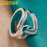 925 sterling silver aaa zircon geometric ring for women engagement wedding charm fashion party jewelry gift