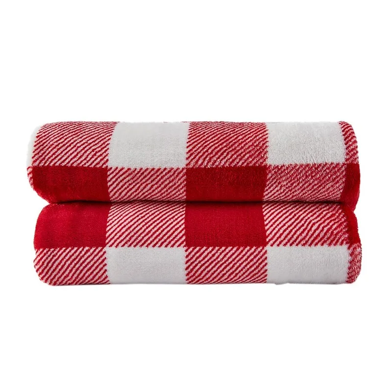 

Flannel Blanket Thicken Throw Blanket for Sofa Winter Soft Blankets for Beds Body Blanket Cover Red Blanket