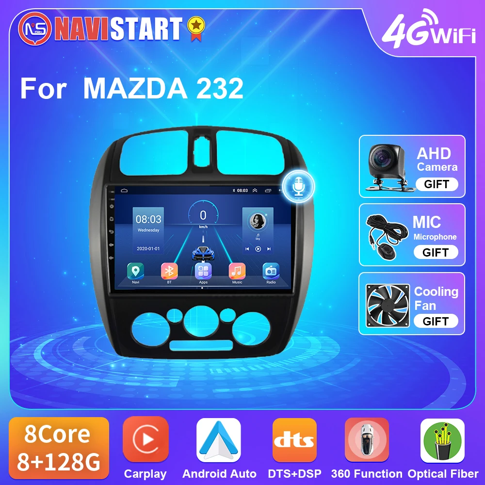 

NAVISTART T5 для MAZDA 323 HAIMA FREEMA для FORD LASER 2000-2008 Android 10 GPS-навигация 4G WIFI BT Carplay без DVD-плеера
