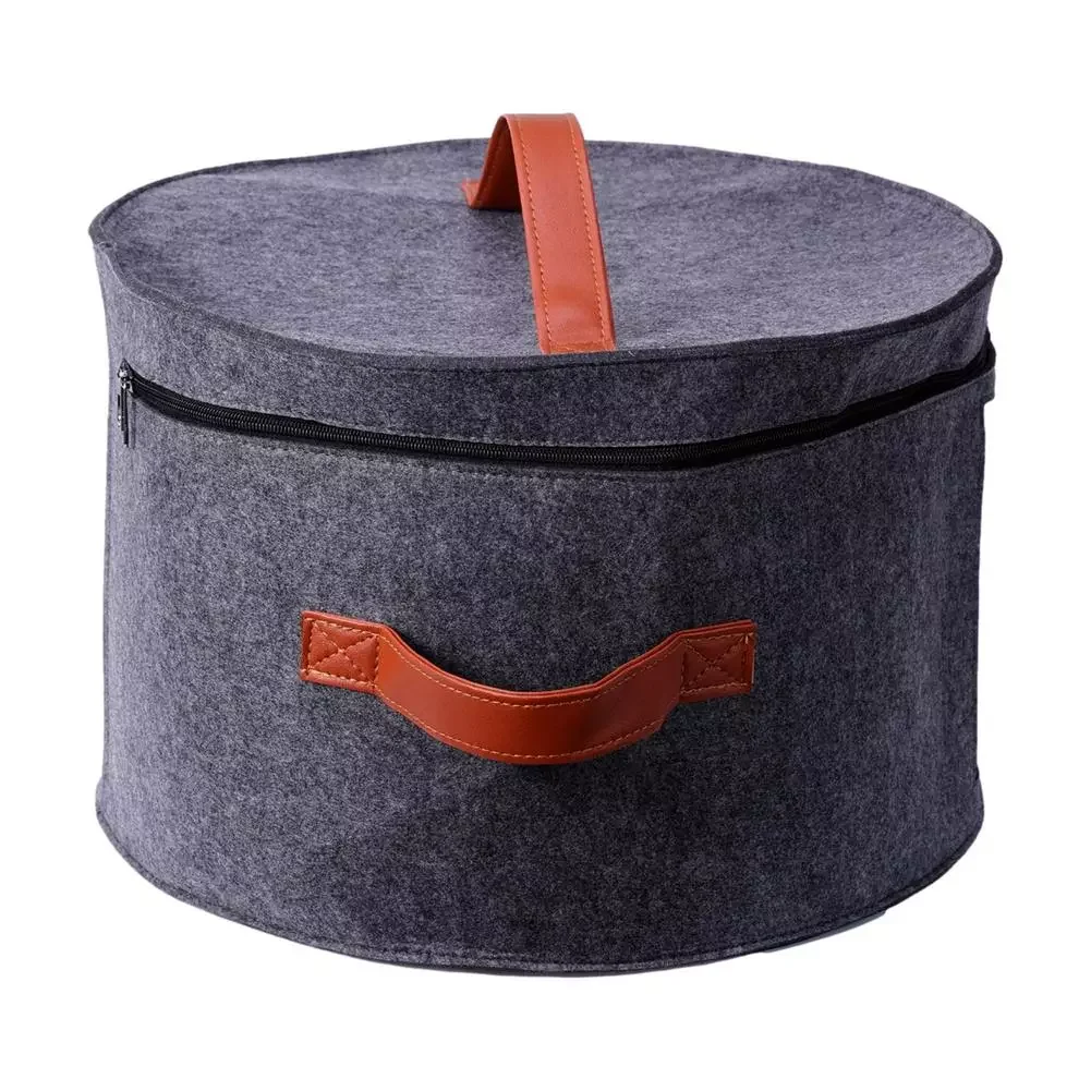 

Pop Up Hat Storage Round Hat Boxes With Lid Foldable Travel Hat Boxes Stuffed Animal Toy Storage Bin Bag 17*11in Decorative Hat