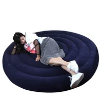 Indoor Use Round Inflatable Folding Floor Bed PVC Air Sofa Mattress Foldable Person Creative Lazy Sofa Home Air Bed