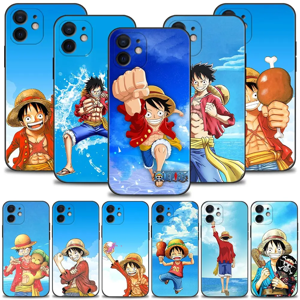 

Blue Sky Anime One Piece Luffy Case For Apple iPhone 13 12 11 Pro Max 13 12 Mini XS Max XR X 7 8 6 6S Plus 5 5S SE 2020 Shell