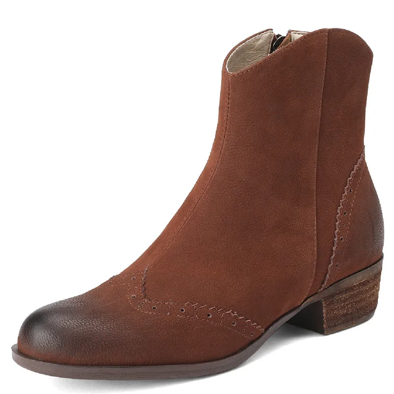 

Женские ботильоны из натуральной кожи, на низком каблуке, с молнией сбоку