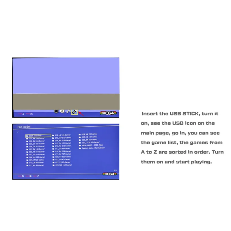 USB-накопитель для игровой консоли C64 Mini Retro Plug and Play U-диск диск с играми 5370