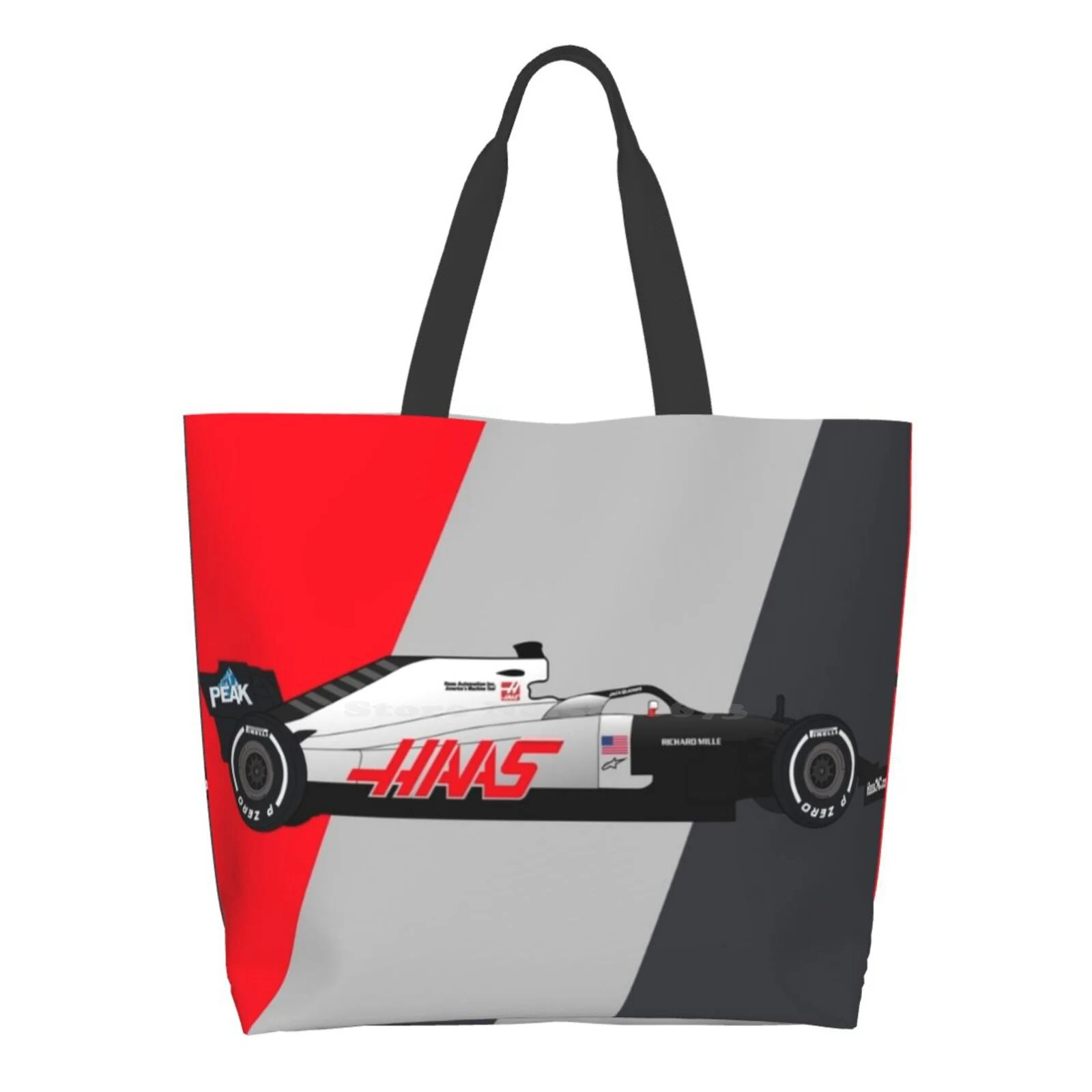 

Hand-Drawn Formula 1 Haas Vf-20 Handbags Shoulder Bags Large size Haas Vf20 Racing Car Romain Grosjean Kevin Magnussen