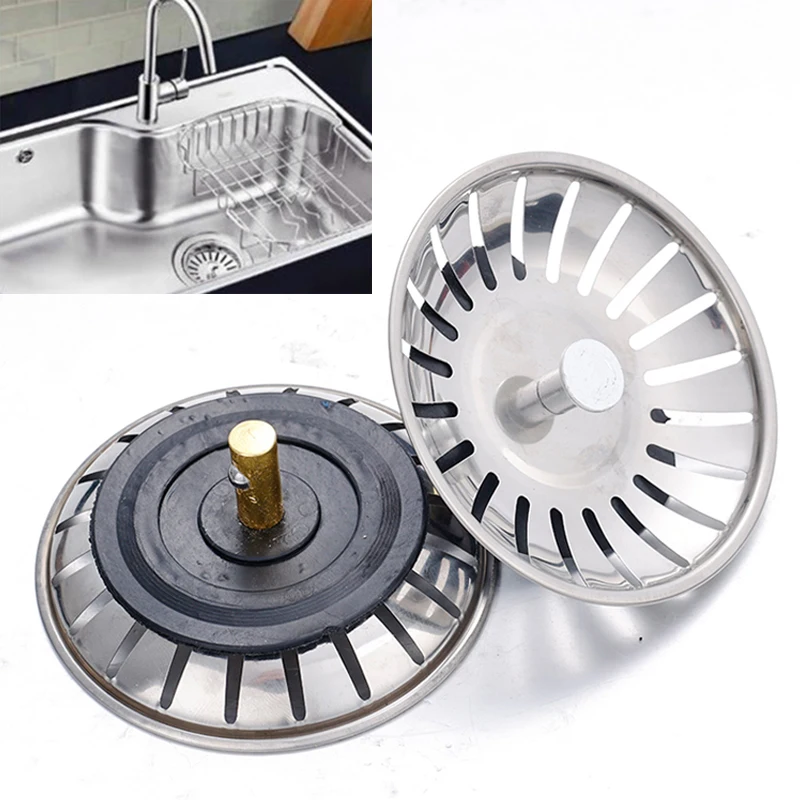 

1PCS Kitchen Sink Strainer Stainless Steel Bathtub Drain Filter Hair Catcher Stopper Waste Sink Filter Plug Bathroom Accessories