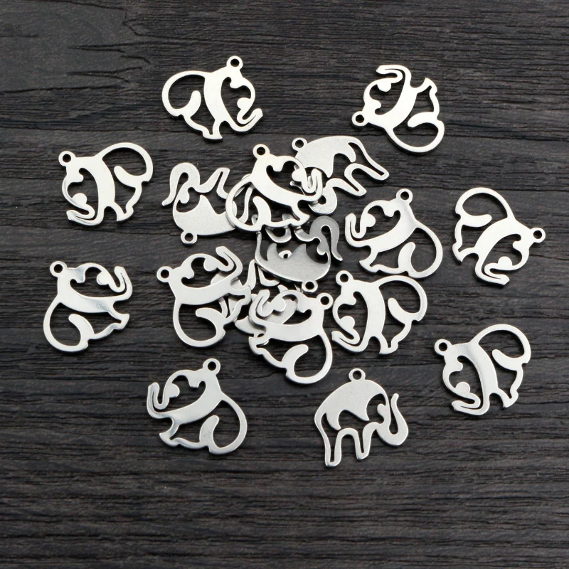 

30pcs 12x12mm No Fade 316 Stainless Steel Elephant Animal Charms Pendant for DIY Necklace Bracelet Craft Jewelry Making Findings
