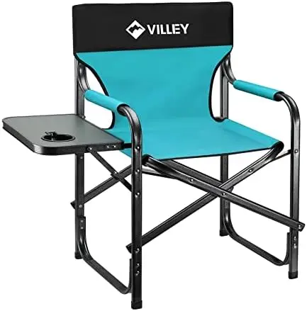 

Directors Chair, Folding Camping Chairs, Makeup Artist Chair with Foot Rest, 900D Fabric for Tailgating Lawn Picnic Fishing Bea