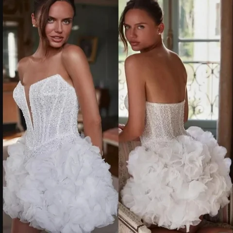 Свадебное платье LOVEYING, мини, современный стиль