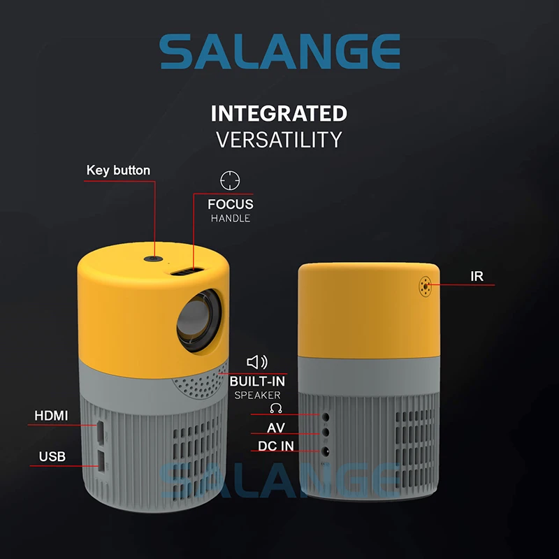 Мини-проектор Salange P400 480*360 поддержка 1080P USB мини-проектор для телефона смартфона