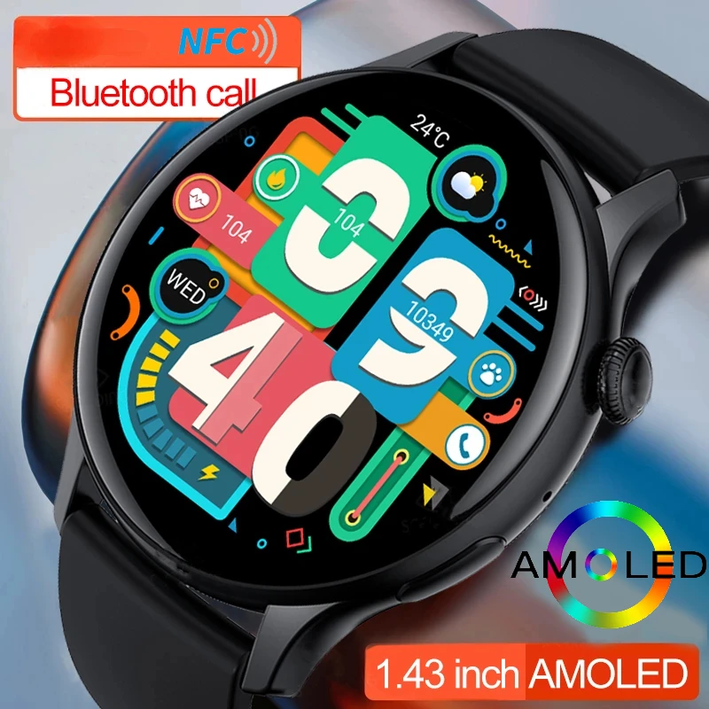 

2023 Smart Watch Men 466*466 AMOLED 1.43" HD Screen Always Display Time Bluetooth Call IP68 Waterproof Sports Smartwatch Women