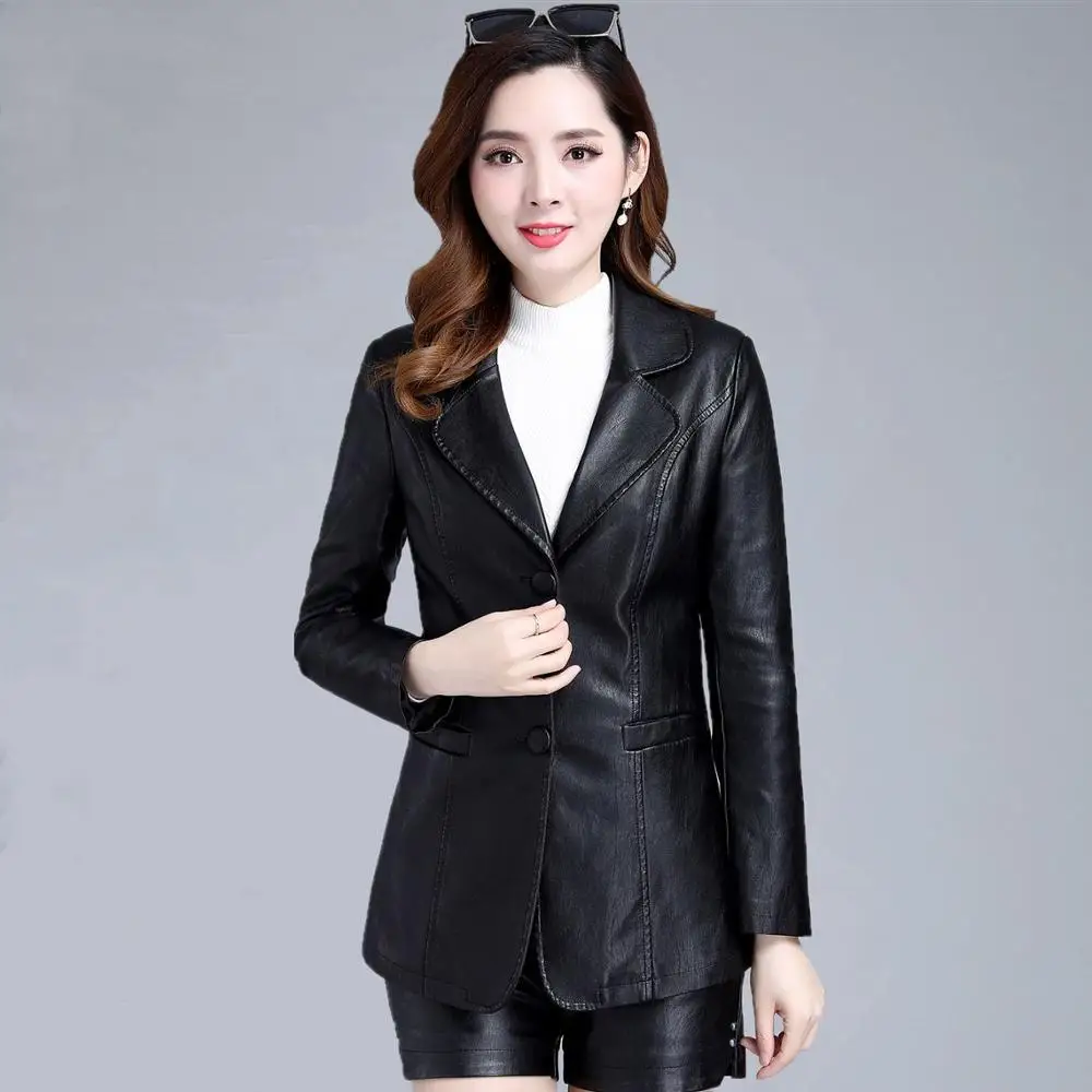 Female Leather Coat PU Jacket 2022 New Fashion Long Wild Women Clothing Causal Women's Leather Jackets Short Slim Fashion Coats