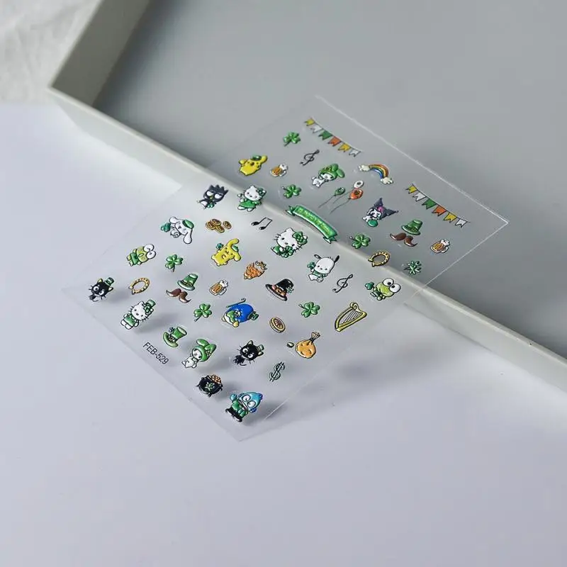 1 шт. наклейки для ногтей Sanrio Hello Kitty Kawaii Student 5D мультфильм милые украшения Kuromi My Melody