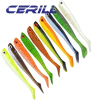 cerill 5 pcs 55mm 1 15g shad soft fishing lure wobblers odor attractant carp silicone bait pike bass artificial swimbait tackle