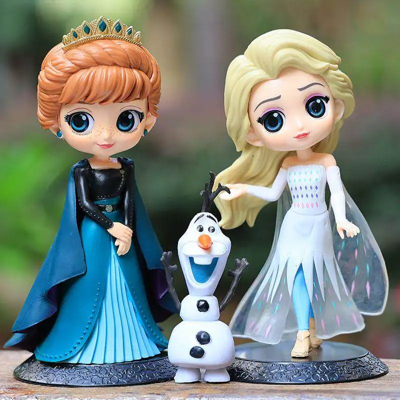 Фото Коллекционная фигурка Qposket Frozen Series 4: Эльза и Анна, принцессы, украшение для торта, модель-игрушка, подарок на день рождения для девочек и фанатов №1