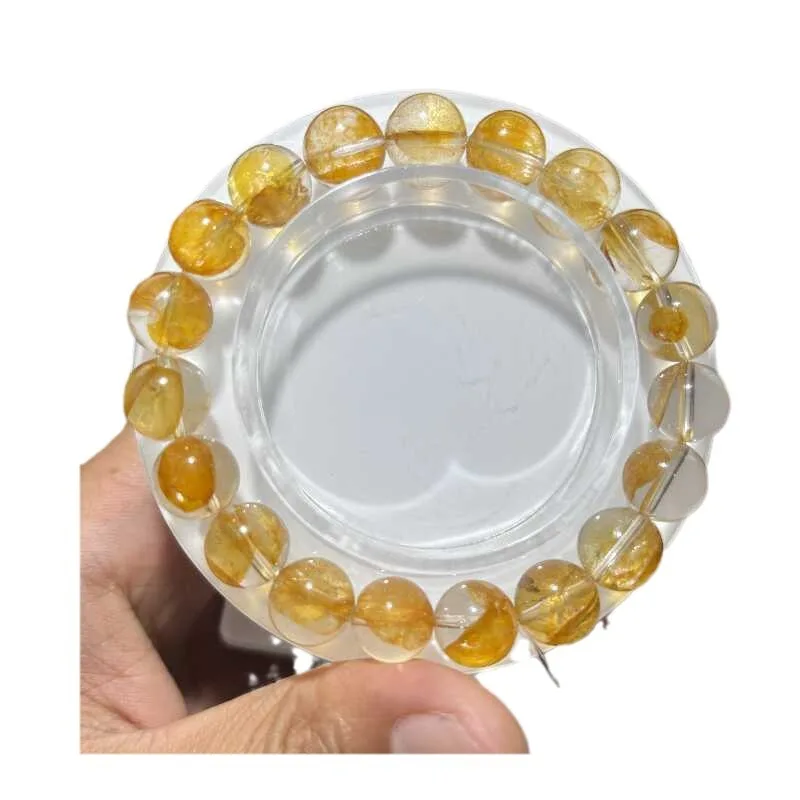 Натуральный желтый пластиковый цветочный орнамент прозрачный нежный браслет