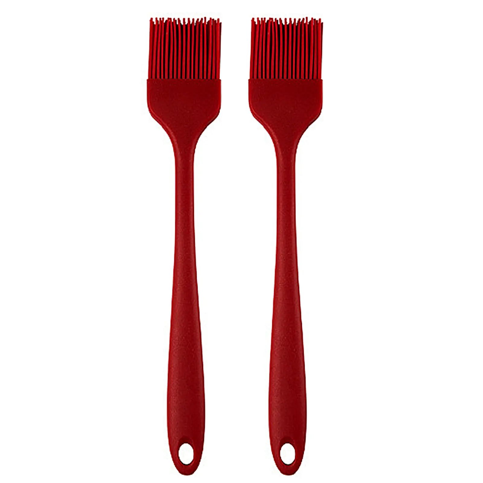 

2pcs Silicone Tool Multipurpose Grilling Baking BBQ Brush Easy Clean Non Stick Heat Resistant Cooking Long Handle Basting Pastry