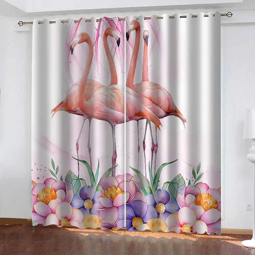 Детские плотные шторы по индивидуальному заказу 3D розовые птицы животные узор с