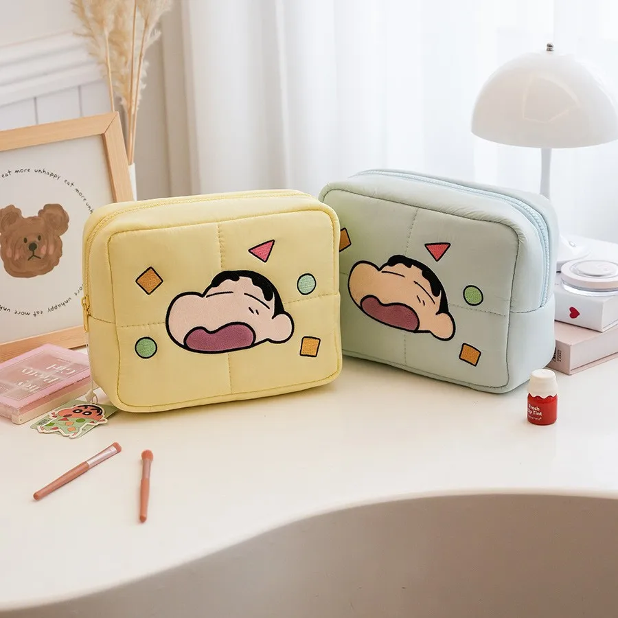 Новый аниме карандаш Шин-тян пуховая косметичка Kawaii большая вместительная