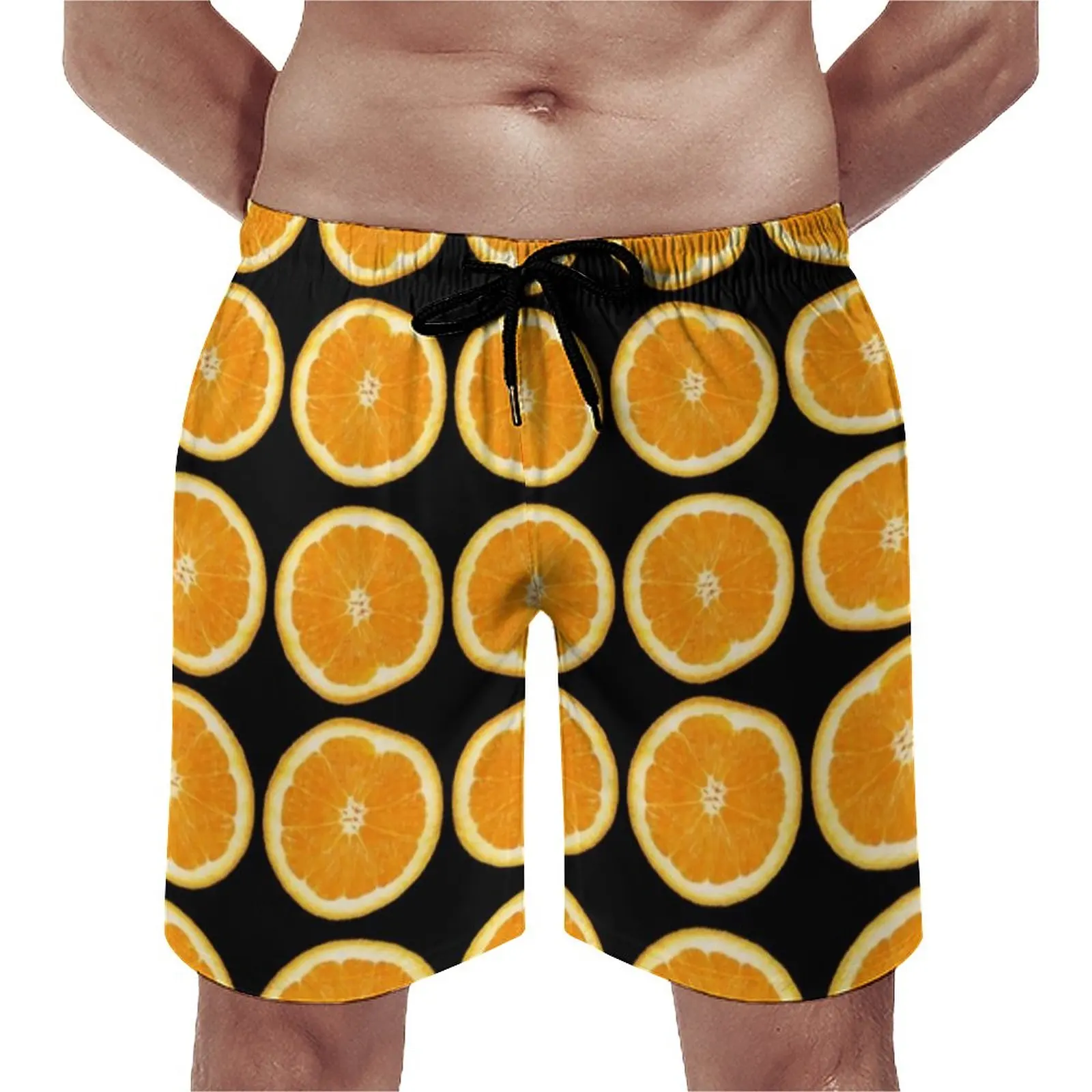 

Oranges Slices Board Shorts Summer Fresh Fruit Print Sportswear Beach Short Pants Fast Dry Retro Graphic Oversize Swim Trunks