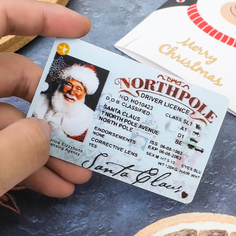 10 шт. открытка с полетом Санта-Клауса водительская лицензия на в канун Рождества