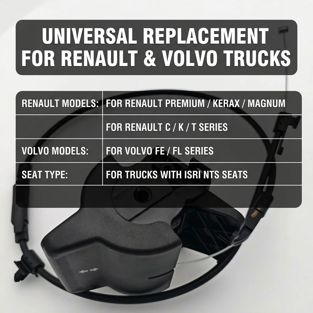 Ручка регулировки сиденья грузовика с тросом для Renault Premium Kerax, Volvo FE FL, для сидений ISRI 6860 NTS (art.: 3920db03e29d0) - 3920db03e29d0