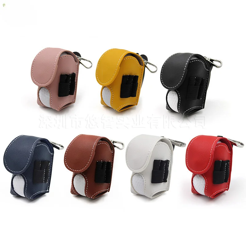 

Сумка для хранения мячей для гольфа, мини-карман из искусственной кожи на поясе, мешочек для хранения мячей для гольфа с металлической пряжкой, держатель для ремня для гольфа, 1 шт.