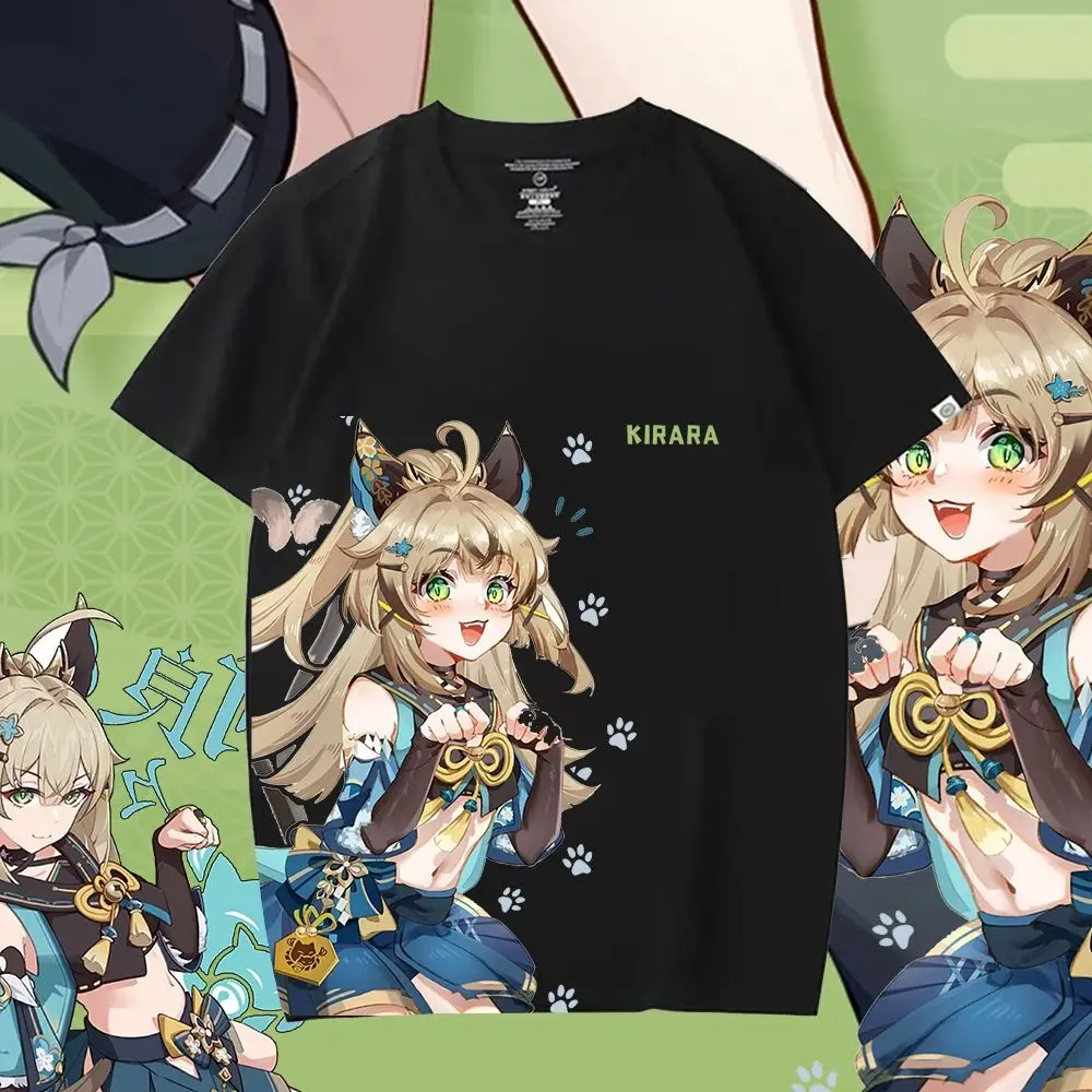 

Genshin Impact Kirara Cute Man Woman T Shirts short sleeve 100% Cotton Casual Loose 2023 Hot