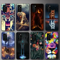 tiger lion wolf case for huawei mate 40 30 10 lite y9 2019 p smart 2021 y9a y6p y7a nova 3e 4e 6 se 8i y7p p40 p30 pro p50