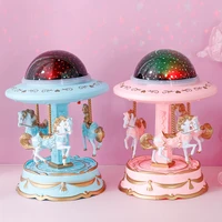 star projection light european carousel music box christmas valentines day childrens day birthday gift home music decorations