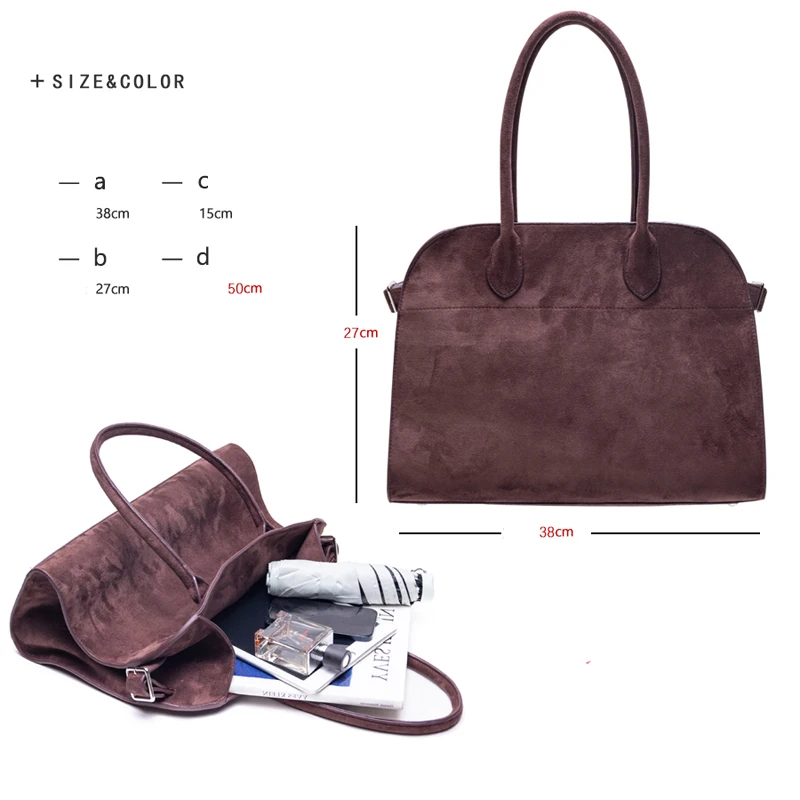 Large Capacity Suede Tote Big Bag One Shoulder Underarm Leisure Fitness Bag Literature Retro Commuter Bag Bags Bucket Shopping