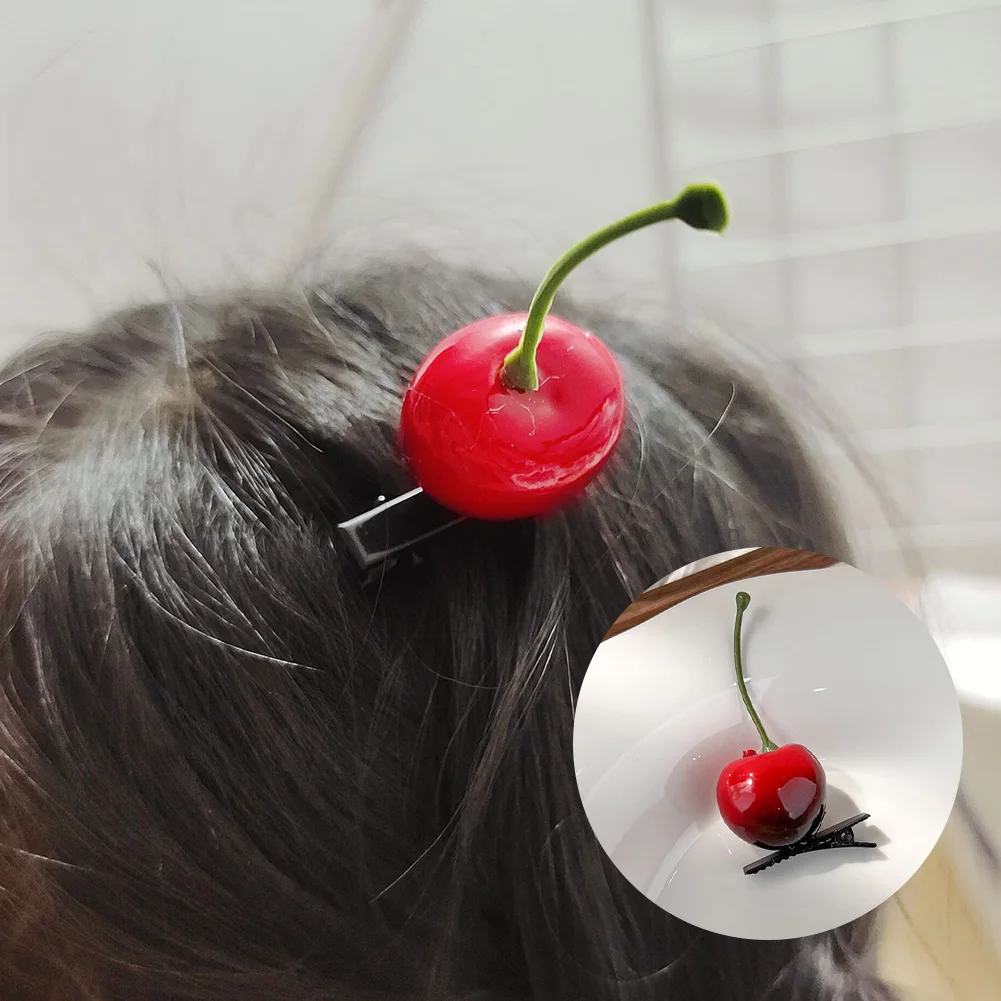 

Creative Design Cute Fun Simulation Fruit Hair Clip For Girls Strawberry Cherry Hairpins Kawaii Student Bangs Side Barrettes