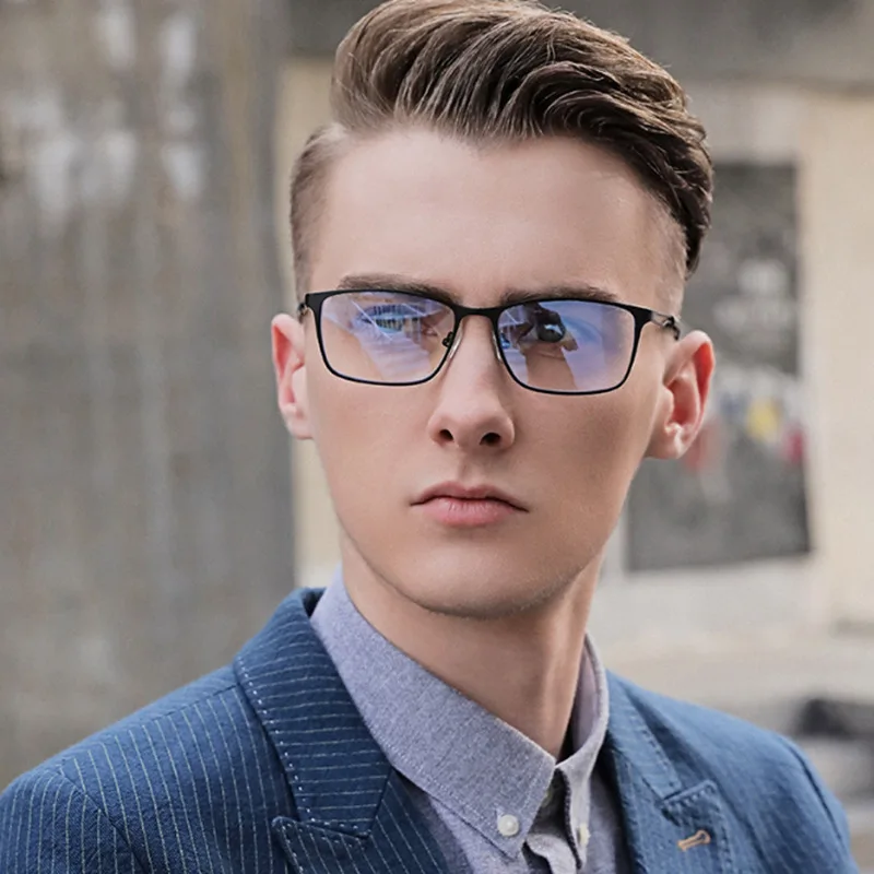 Men Metal Lenses Computer  Eye Glasses Protection Fashion