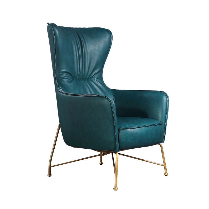 

zq Light Luxury and Simplicity High Back Lounge Chair Single Leather Sofa Lounge Sofa Chair