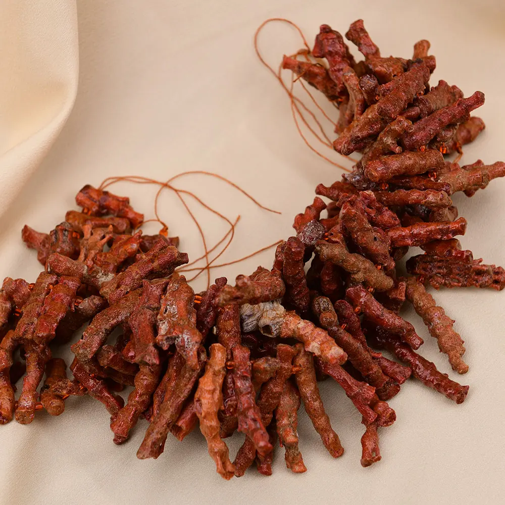 APDGG Большие натуральные красные оранжевые коралловые ветки сверху просверленные