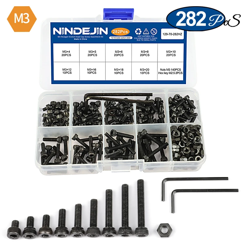 

NINDEJIN набор винтов с шестигранной головкой м2 м2.5 м3 м4 м5 м6