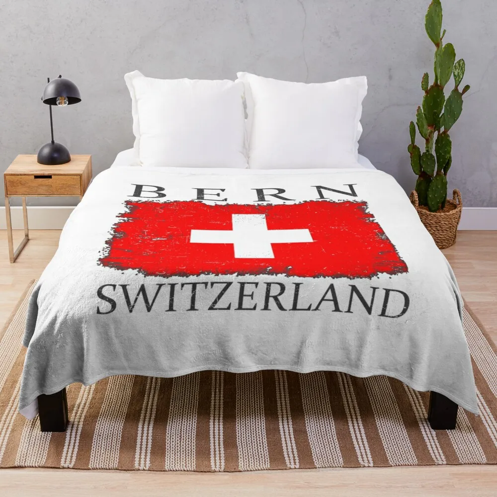 Берн Швейцария Флаг Швейцарии Турист Визитор Плед Тяжелые мягкие плед-одеяла