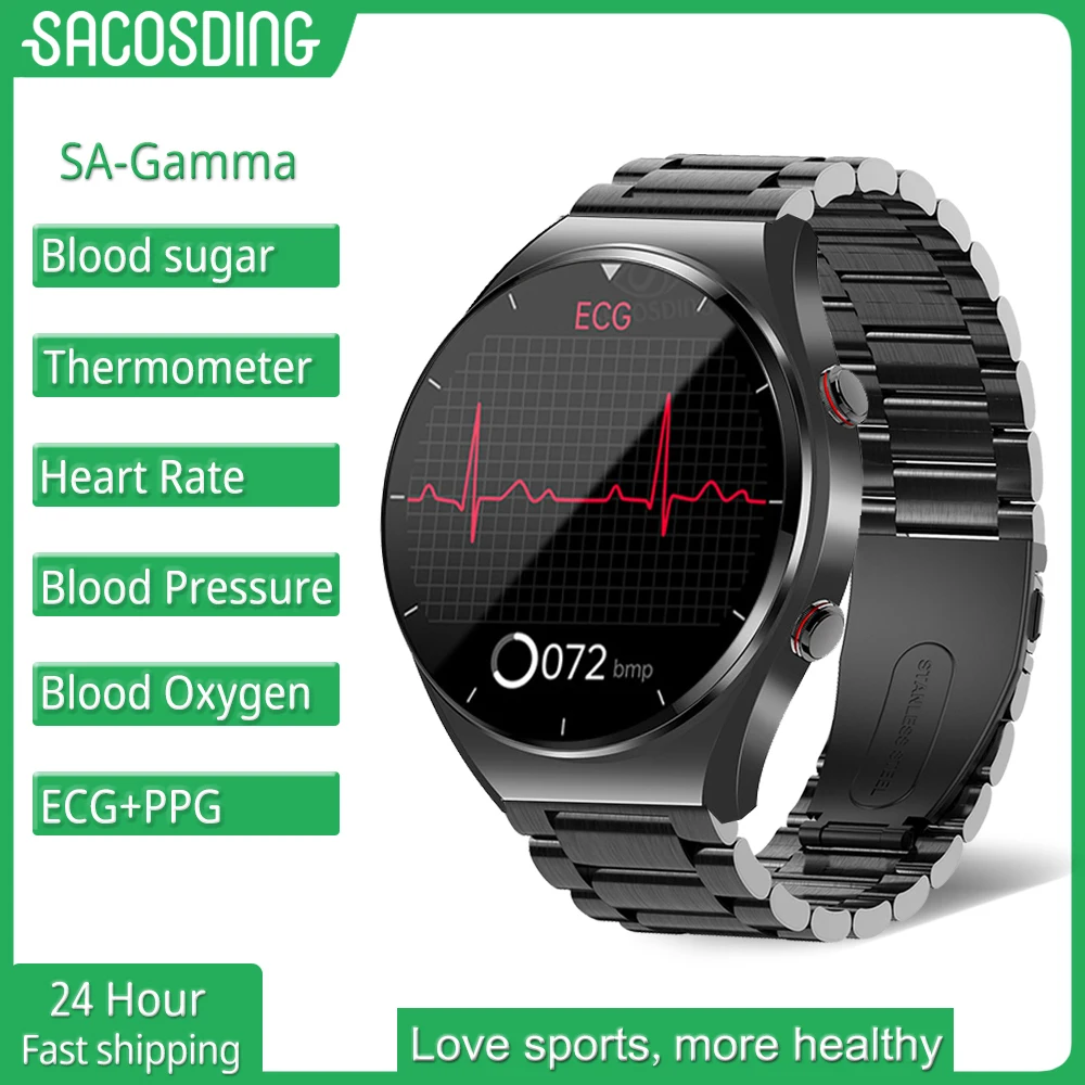 

New Noninvasive Blood Glucose Smart Watch Men Heart Rate Blood Oxygen Health ECG+PPG Smartwatch IP67 Waterproof Sports Watches