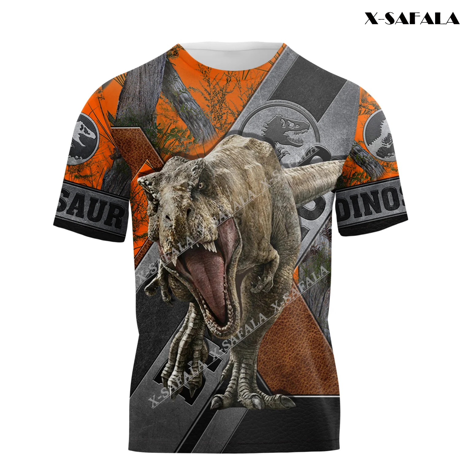 

Футболка мужская с 3D-принтом, топ с коротким рукавом, повседневная из молочного волокна, с круглым вырезом, армированный Тираннозавр Рекс Ди...