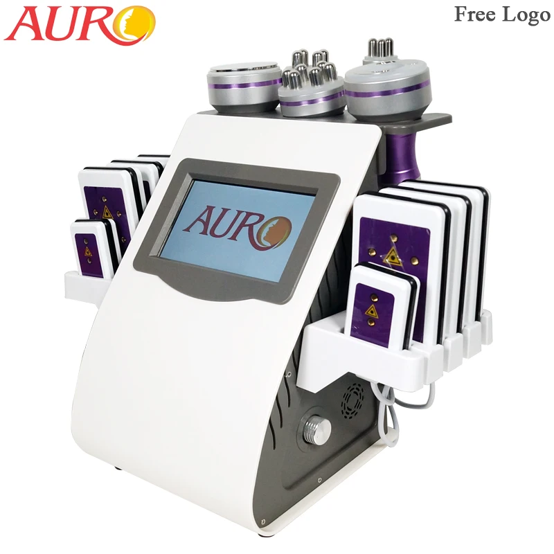 

AURO 6 in 1 Cavitation Liposuction 40K Vacuum Weight Loss Radio Frequency RF Slim Lipo Laser Beauty Machine 2022 Free Shipping