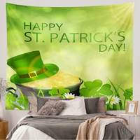 st patricks day tapestry green clover irish nordic leprechaun decor pretty nature floral wall hanging bedroom decorations