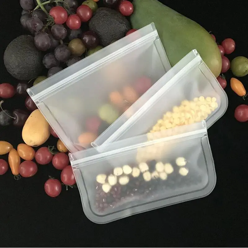 

Silicone Food Storage Container Leak Proof Container Reusable Upright Zipper Bag Cup Fresh Keeping Bag Food Storage Bag