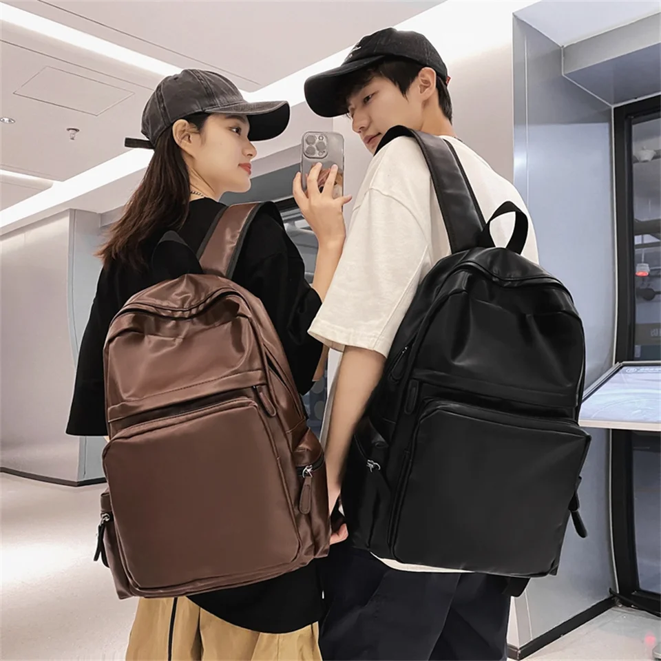 Waterproof Pu Women Backpack Zipper School Bag For Teenagers Small Backpack Shoulder Female Rucksack