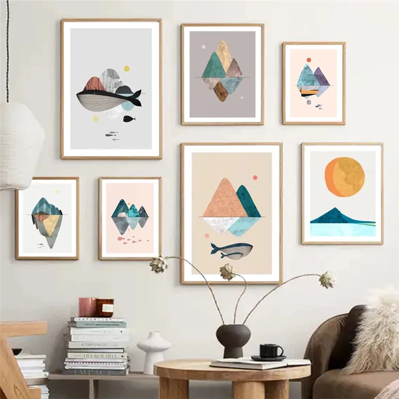 

Modern Abstract Scenery Picture Canvas Painting Wall Art Minimalist Landscape Poster and Print for Home Living Room Wall Decor