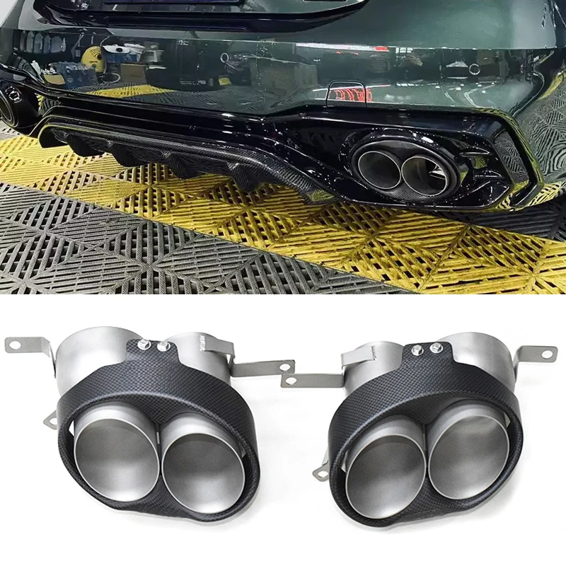 

Quad Carbon Fiber Exhaust Pipe For Audi S6 S7 S5 S4 RS6 RS7 RS6 RS3 RS4 RS5 Muffler Tip Tailpipe Exhaust Tip System Nozzle