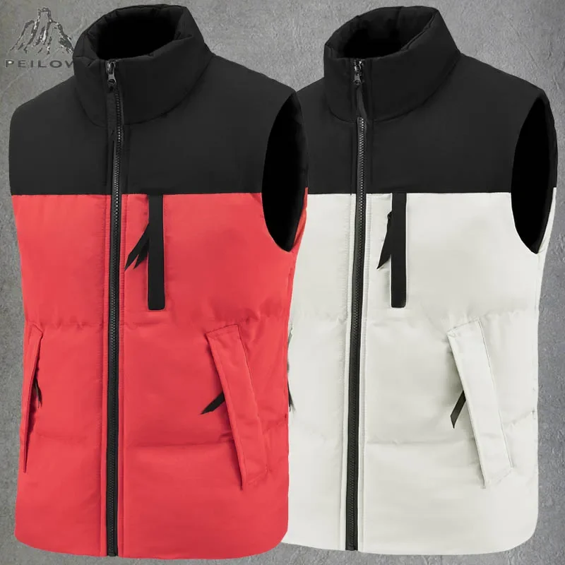 Мужской жилет размера плюс 7XL 8XL теплые пальто без рукавов зимняя