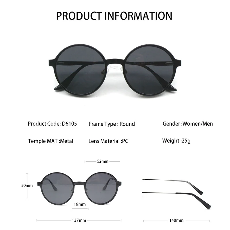 KANDREA 2 в 1 круглые магнитные поляризационные солнцезащитные очки из сплава