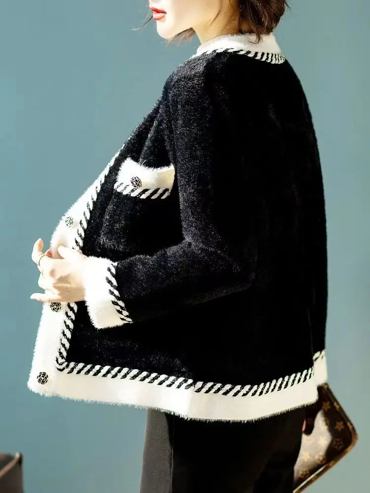 QWEEK Old Moneys французский винтажный ретро кардиган женский трикотаж модный шикарный